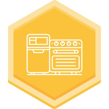 Mutfak fırını ikon vektör çizimi tasarımı