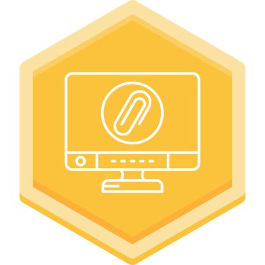 Bilgisayar monitörü simgesi. Web için basit bilgisayar vektör simgeleri çizimi