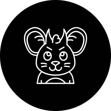 Çizgi film tavşan ikonunun vektör çizimi