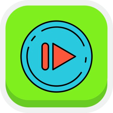 Çal düğmesi simgesi. Basit resimleme