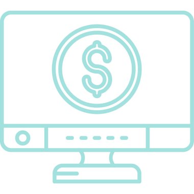 Para için. Web simgesi basit illüstrasyon