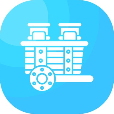 El arabası. Web simgesi basit illüstrasyon