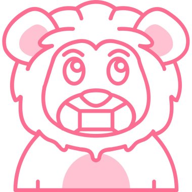 şirin aslan web simgesi, vektör illüstrasyonu