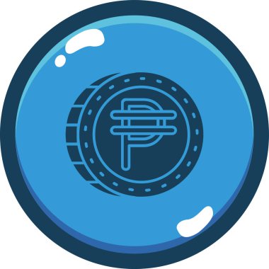 Bozuk parayla mavi ve beyaz arkaplanın vektör çizimi