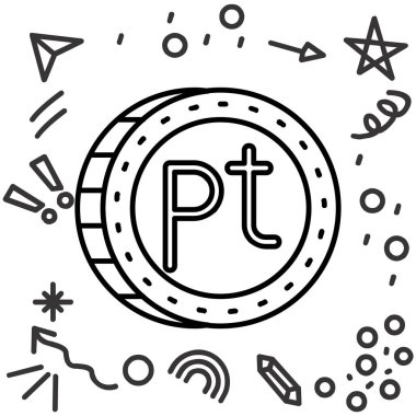 Ana hatlar biçiminde kripto para kripto para birimi simgesi