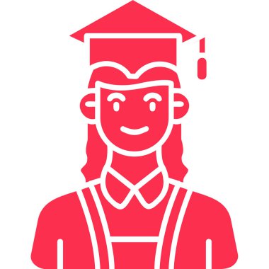 Öğrenci. Web simgesi vektör illüstrasyonu