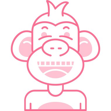 ağız ifadesi vektör illüstrasyon tasarımlı maymun kafası