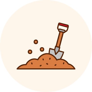 Çizgi film kürek simgesinin vektör çizimi