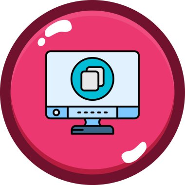 bilgisayar monitörü web simgesi, basit vektör illüstrasyonu