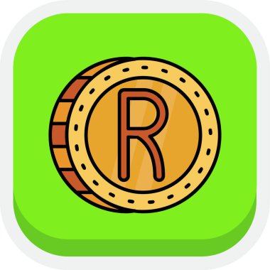 Tek izole edilmiş madeni para simgesinin vektör çizimi