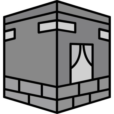 karikatür vektörü içinde ev inşa simgesi izole illüstrasyon