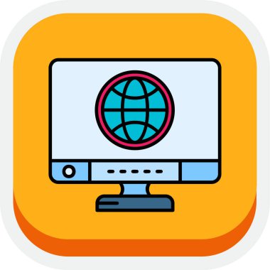 İnternet simgesi, vektör illüstrasyonu