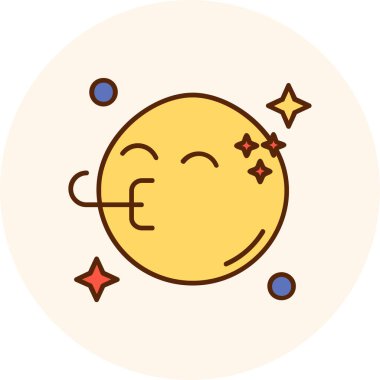 Gökyüzündeki yıldızların ve ayın vektör çizimi