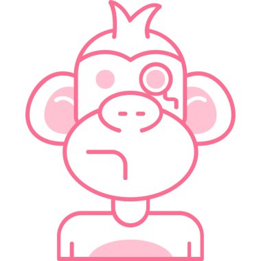 Anahat biçiminde hayvan goril maymun simgesi