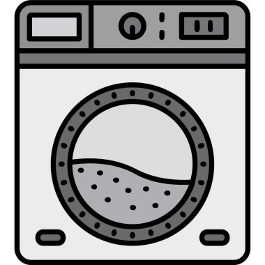 çamaşır makinesi simgesi. vektör illüstrasyonu