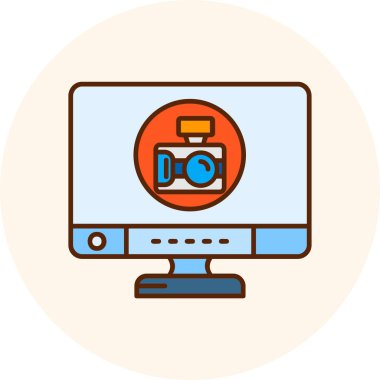 Bilgisayar vektör düz simgesi