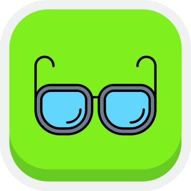 Kişisel ve ticari kullanım için gözlük vektör simgesi simgesi vektör çizimi..