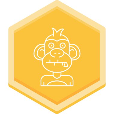 Maymun. Web simgesi basit illüstrasyon