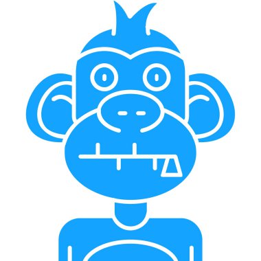 maymun ağ simgesi, basit vektör illüstrasyonu