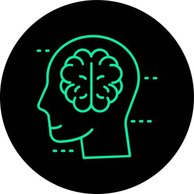 İnsan beyin vektör simgesi ağ ve mobil için beyaz arkaplanda izole