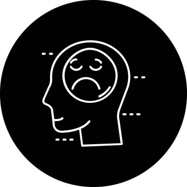 üzgün yüz vektör sembol tasarımı