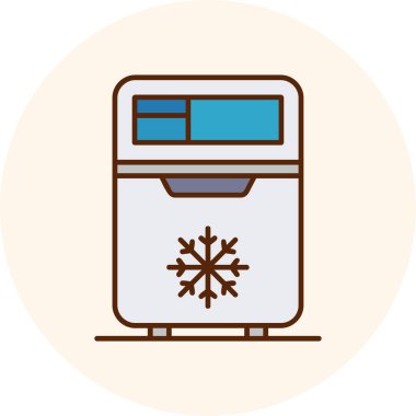 Buzdolabı vektör simgesi modern basit illüstrasyon, mutfak ve buzdolabı tasarımı