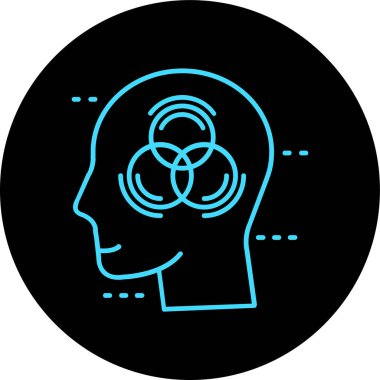 Duygusal zeka Neon siyah çizgi vektör resimleme