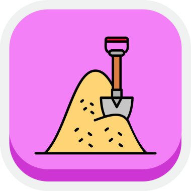 Kürek simgesi vektörü, illüstrasyon