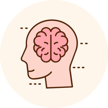 beyin simgesi tasarımı vektör çizimi