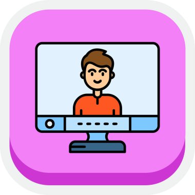 Bilgisayar. Web simgesi basit illüstrasyon