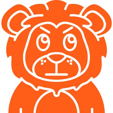 kızgın ayı başı düz simgesi, vektör illüstrasyonu