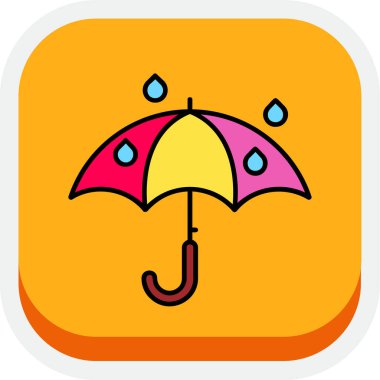 şemsiye simgesi vektör illüstrasyonu