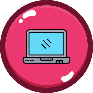 dizüstü bilgisayar simgesi. Web illüstrasyonu