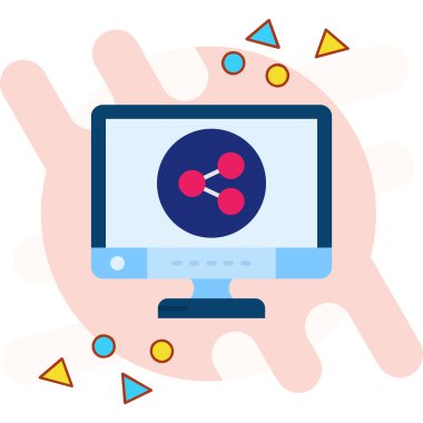 Bilgisayar ağı simgesi vektör çizimi grafik tasarımı