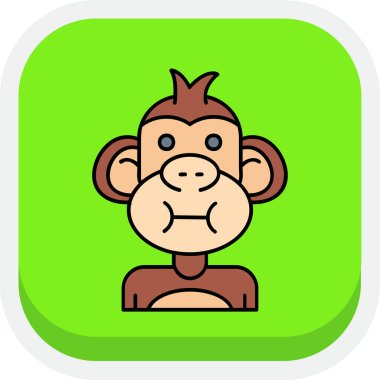 Çizgi film tarzında bir maymun simgesi