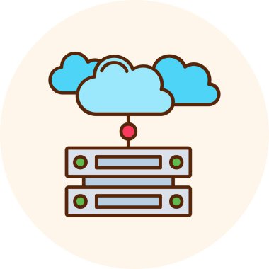 sunucu vektörü düz renk simgesi