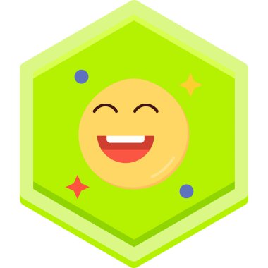 Rozet tarzında mutlu gülümseme simgesi