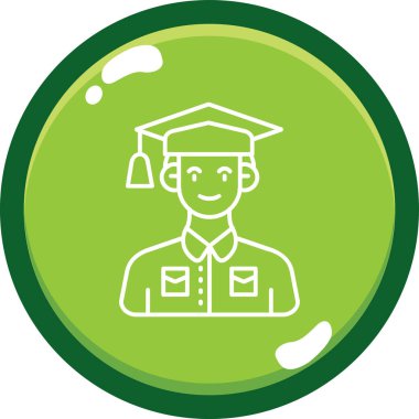 Şapka ikon vektör illüstrasyon tasarımı ile mezun adam