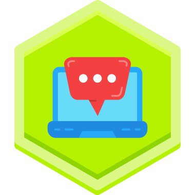 Sohbet mesajı simgesi. Web illüstrasyonu