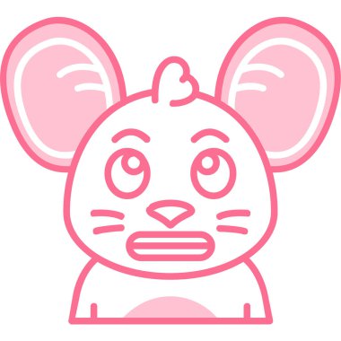 şirin küçük hayvan kafası çizgi film vektör çizim grafik tasarımı