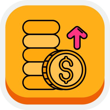 dolar sikke simge, vektör çizim