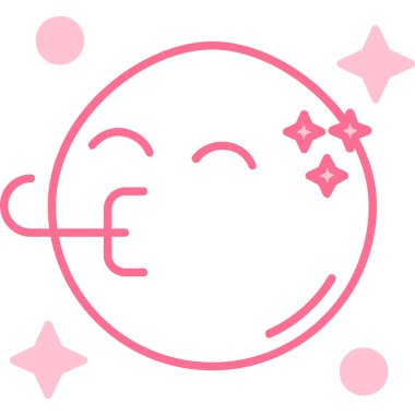 Şirin kawaii gülümseme vektör çizimi