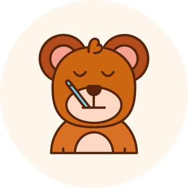 Emzik vektör illüstrasyon tasarımı olan şirin bir bebek ayı.