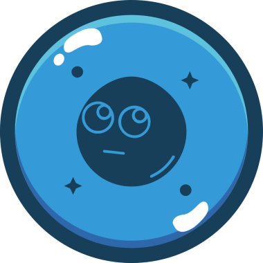 Beyaz arka planda sevimli bir uzaylı simgesinin vektör çizimi