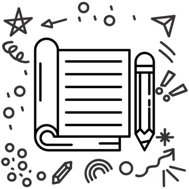 defter kalem ve notlar