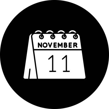 Kasım simgesi, vektör illüstrasyonlu takvim