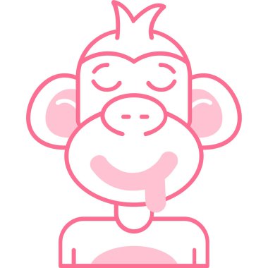 Maymun. Web simgesi basit illüstrasyon