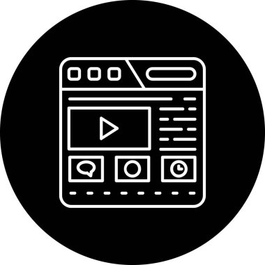 Video simgesinin vektör illüstrasyonu