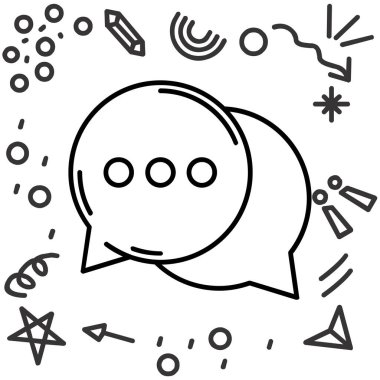 Komik bir sohbet ikonu. Beyaz izole edilmiş arkaplanda mesaj balonu karikatürü çizimi. sohbet sıçrama etkisi iş konsepti.
