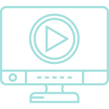 video. Web simgesi basit illüstrasyon